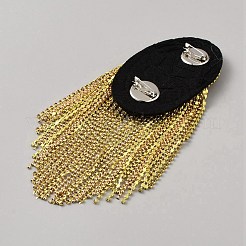 Fashion Iron Chain Tassel Epaulettes&nbsp;AJEW-WH0528-36A