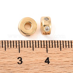 Brass Micro Pave Clear Cubic Zirconia Beads&nbsp;KK-S389-16G
