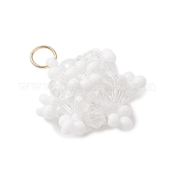 Glass Seed Beaded Snowflake Pendants&nbsp;PALLOY-MZ00815-01