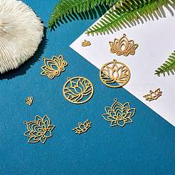 12Pcs 6 Style Ion Plating(IP) 304 & 201 Stainless Steel Charms&nbsp;STAS-SZ0002-52