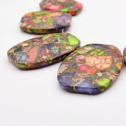Assembled Gold Line and Imperial Jasper Graduated Beads Strands&nbsp;G-P297-Q02