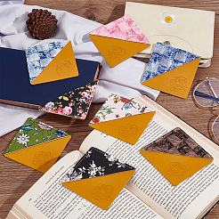12Pcs 12 Style Printed Imitation Leather Page Corners&nbsp;AJEW-GO0001-11