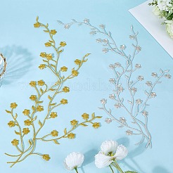 2Pcs 2 Colors Plum Blossom Shape Appliques&nbsp;PATC-CP0001-13