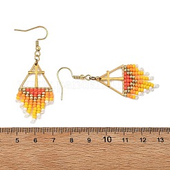 Glass Beads Braided Dangle Earrings&nbsp;EJEW-MZ00786-02