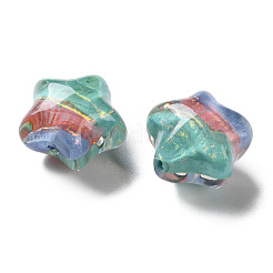 Gradient Color Transparent Hand-drawed Acrylic Beads&nbsp;TACR-P012-01B-08