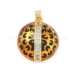 Brass Micro Pave Clear Cubic Zirconia Pendants&nbsp;KK-A303-17G