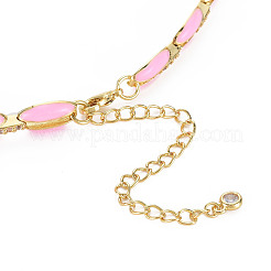Brass Micro Pave Cubic Zirconia Link Tennis Necklaces for Women&nbsp;NJEW-T013-01G-07