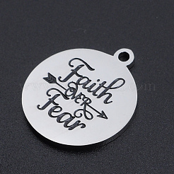 Non-Tarnish 201 Stainless Steel Etched Pendants&nbsp;STAS-N090-JN805