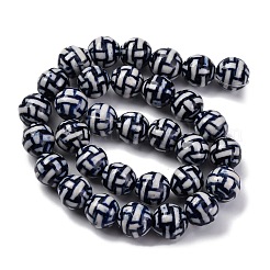 Handmade Blue and White Porcelain Beads Strands&nbsp;PORC-I027-01E
