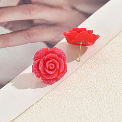 Valentine's Day Iron & Resin Stud Earrings&nbsp;BG8653