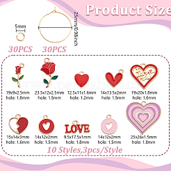DIY Valentine's Day Wine Glass Charms Making Kit&nbsp;DIY-GA0008-29