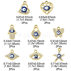 16Pcs 8 Styles UV Plating Alloy Enamel Pendants&nbsp;FIND-FS0002-74