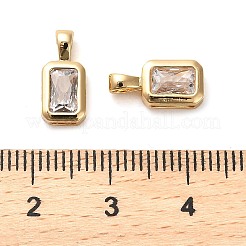 Brass Micro Pave Cubic Zirconia Charms&nbsp;KK-F870-05G