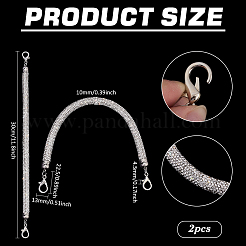 2Pcs Alloy Crystal Rhinestone Bag Handles&nbsp;DIY-PH0028-95P