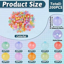200Pcs 10 Colors Imitation Jelly Acrylic Beads&nbsp;MACR-TA0001-38