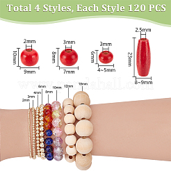 Dyed Natural Wood Beads&nbsp;WOOD-PH0003-12A