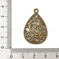 Tibetan Style Alloy Filigree Teardrop Pendants&nbsp;X-TIBEP-Q041-042AB-NR