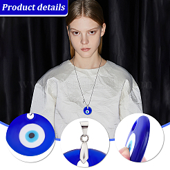 8Pcs 4 Style Handmade Evil Eye Lampwork Pendants&nbsp;LAMP-PH0001-10