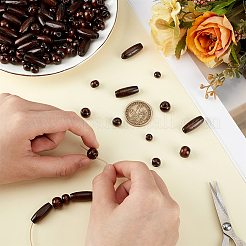 480Pcs 4 Styles Retro Wooden Beads&nbsp;WOOD-PH0003-63