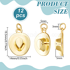 12PCS Rack Plating Brass Pendants&nbsp;KK-BC0014-37G