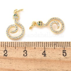 Brass Micro Pave Cubic Zirconia Pendants&nbsp;KK-U056-21G