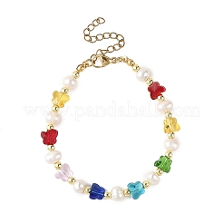 Glass Butterfly & Natural Freshwater Pearl & Synthetic Non-magnetic Hematite Beaded Bracelets&nbsp;BJEW-JB14175