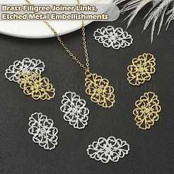 10Pcs 2 Colors Brass Filigree Joiners&nbsp;KK-YW0002-20