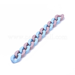 Handmade Opaque Spray Painted Acrylic Curb Chains&nbsp;AJEW-JB00615-01