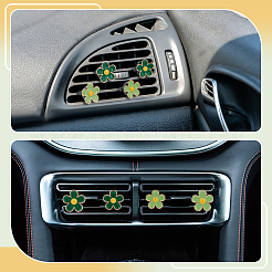 8Pcs 4 Styles Alloy Enamel Flower Car Air Vent Clips&nbsp;HJEW-BC00116