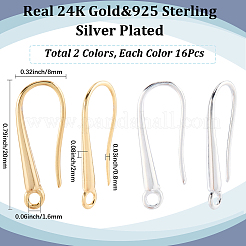 32Pcs 2 Colors Brass Earring Hooks&nbsp;KK-SC0006-56