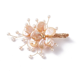 Wedding Corsage Natural Keshi Pearl Brooch&nbsp;JEWB-BR00061-02