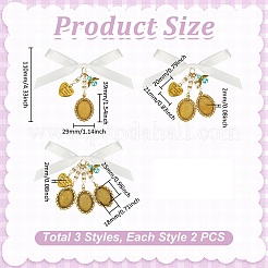 6Pcs 3 Styles Alloy Oval Tray Brooch Base Settings&nbsp;PALLOY-UN00035