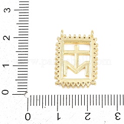Brass Micro Pave Clear Cubic Zirconia Pendants&nbsp;KK-F938-32G-07