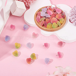 50Pcs 5 Colors Heart Gradient Color Druzy Resin Drawing Pins&nbsp;AJEW-TAC00063