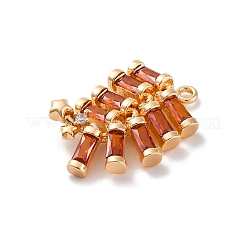 Brass Micro Pave Cubic Zirconia Pendants&nbsp;KK-D288-03G