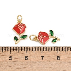 Brass Enamel Pendants&nbsp;KK-B157-14G-02