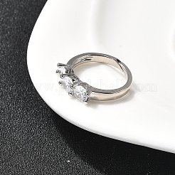 Brass Micro Pave Cubic Zirconia Finger Rings&nbsp;RJEW-P166-08B-P
