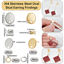 60Pcs 2 Colors 201 Stainless Steel Stud Earring Findings with Hole&nbsp;DIY-SC0023-54