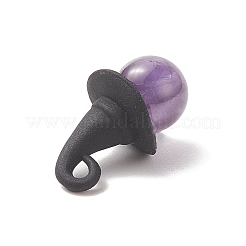 Halloween Theme Natural Mixed Stone Round Pendants&nbsp;PALLOY-JF02031