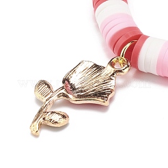 4Pcs 4 Style Handmade Polymer Clay Heishi Surfer Stretch Bracelets Set&nbsp;BJEW-JB08637
