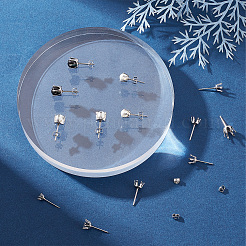 90Pcs 3 Size 304 Stainless Steel Post Stud Earring Settings&nbsp;STAS-SC0004-85