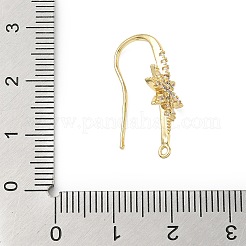 Brass Micro Pave Clear Cubic Zirconia Hoop Earring Findings&nbsp;LS-KK-H521-01G