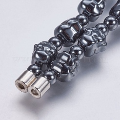 Non-magnetic Synthetic Hematite Mala Beads Necklaces&nbsp;NJEW-K096-10C