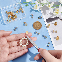 24Pcs 6 Style Ion Plating(IP) 304 Stainless Steel Flat Round Stud Findings&nbsp;STAS-UN0050-65
