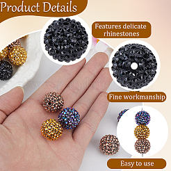 50Pcs 5 Colors Resin Rhinestone Beads&nbsp;RESI-PA0001-46