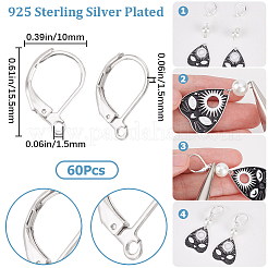 60Pcs Brass Leverback Earring Findings&nbsp;KK-SC0005-61
