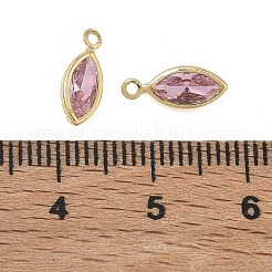 Brass Pave Cubic Zirconia Charms&nbsp;CU-CBABEB3-06G-02