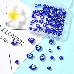 80Pcs 8 Styles Handmade Lampwork Evil Eye Beads&nbsp;LAMP-FS0001-38B