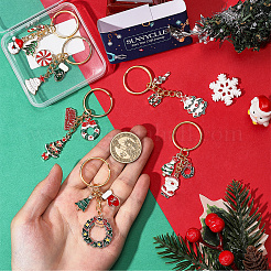 1 Bag Christmas Alloy Enamel Keychains&nbsp;KEYC-SC0001-90