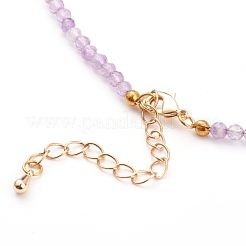 Natural Amethyst Beaded Necklaces&nbsp;NJEW-JN03315-01